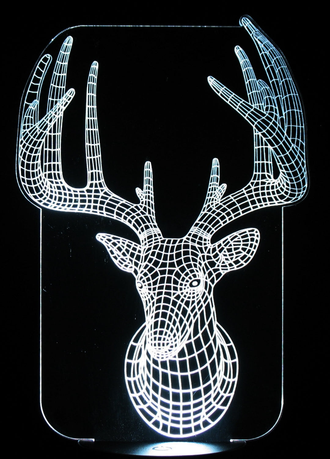 Deer Head Trophy 3-D Optical Illusion Multicolored Light