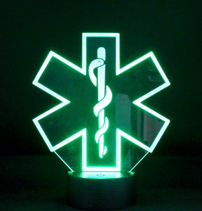 EMT Logo 3-D Optical Illusion Multicolored LED Lamp