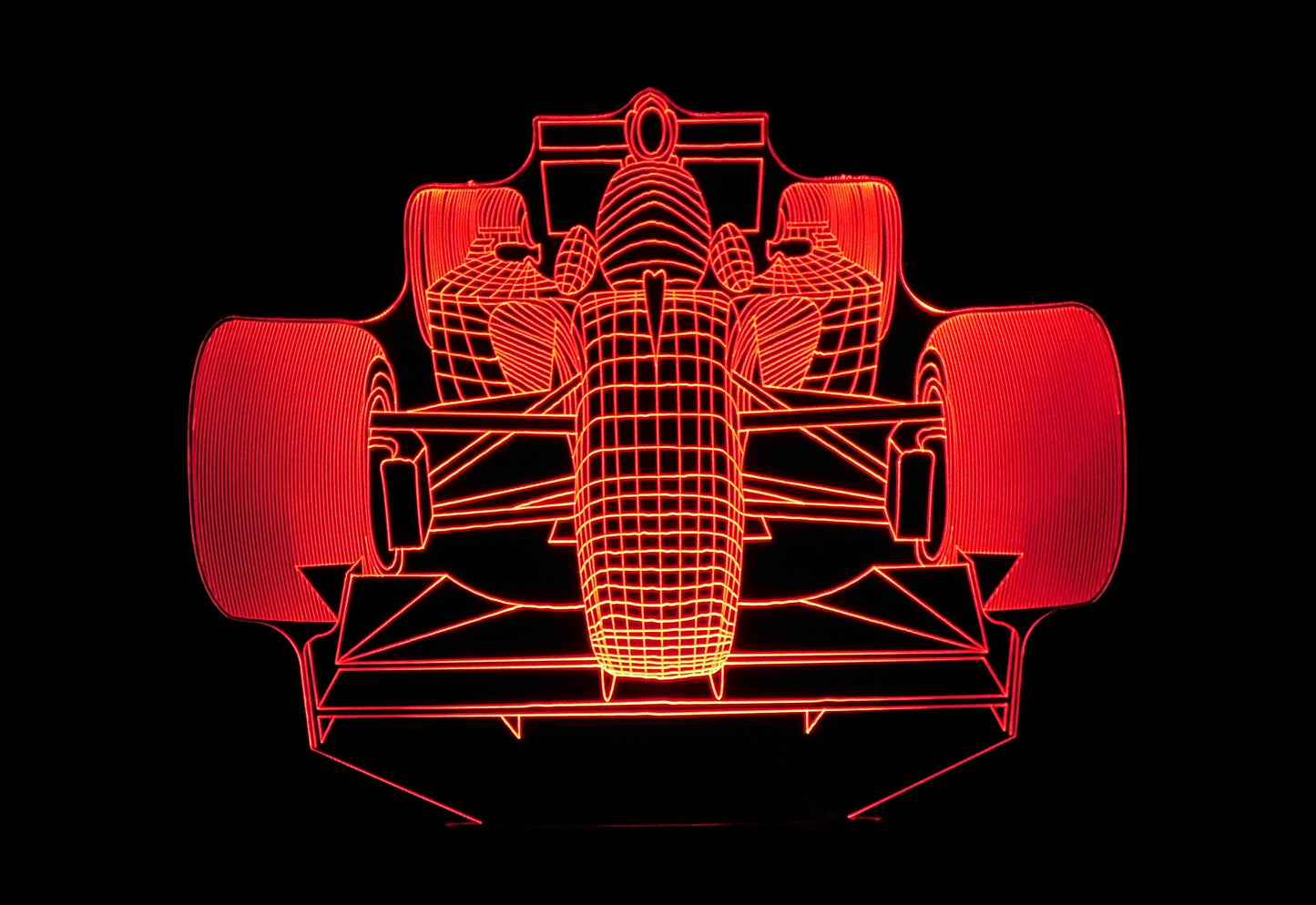 Formula 1 Front of Race Car 3-D Optical Illusion Multicolored Light