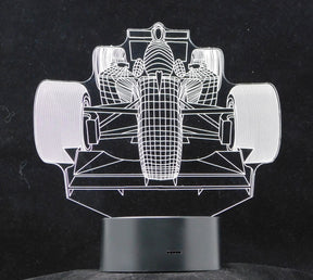 Formula 1 Front of Race Car 3-D Optical Illusion Multicolored Light