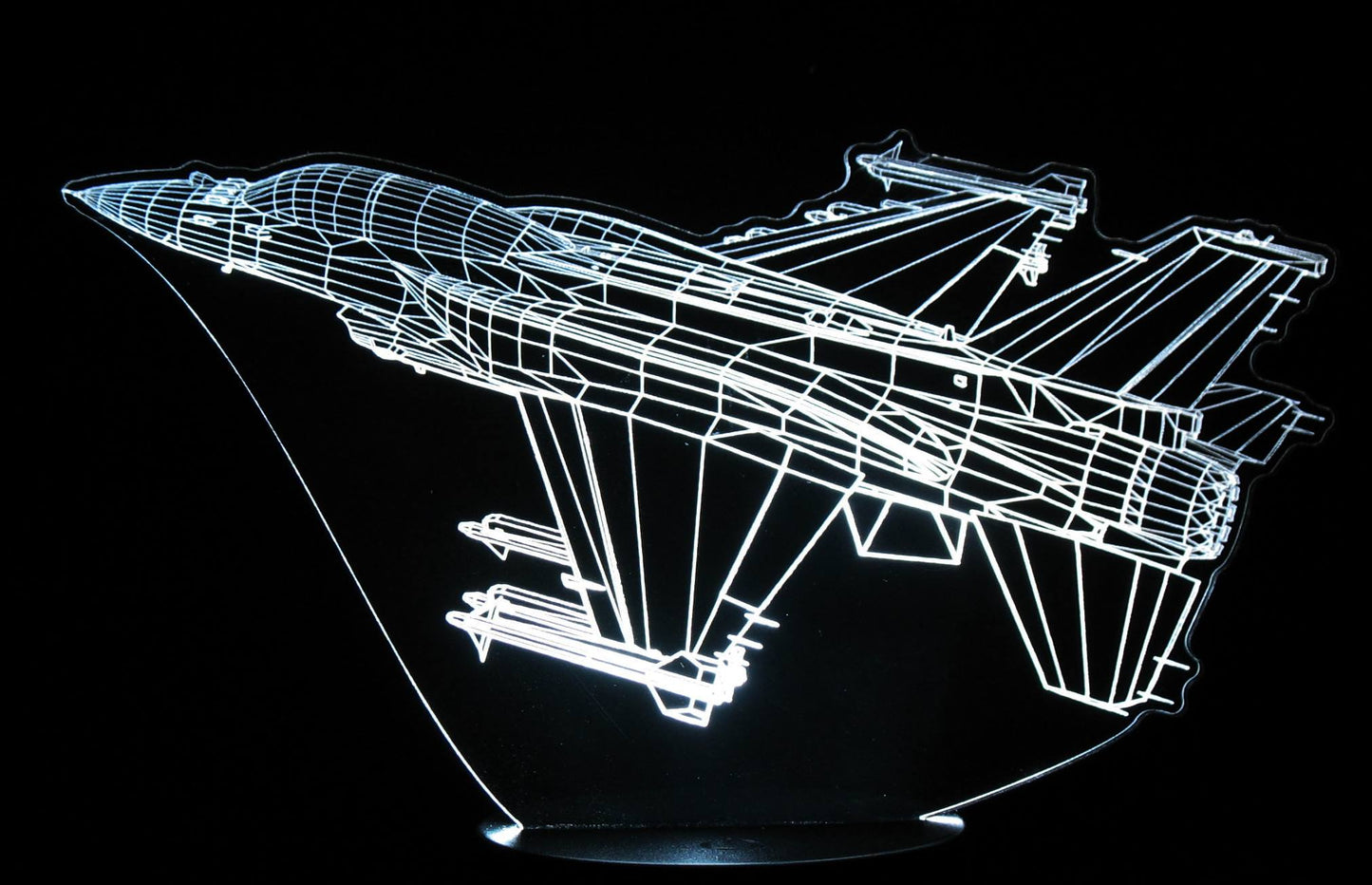 F-16 Fighter Jet 3-D Optical Illusion Multicolored LED Lamp