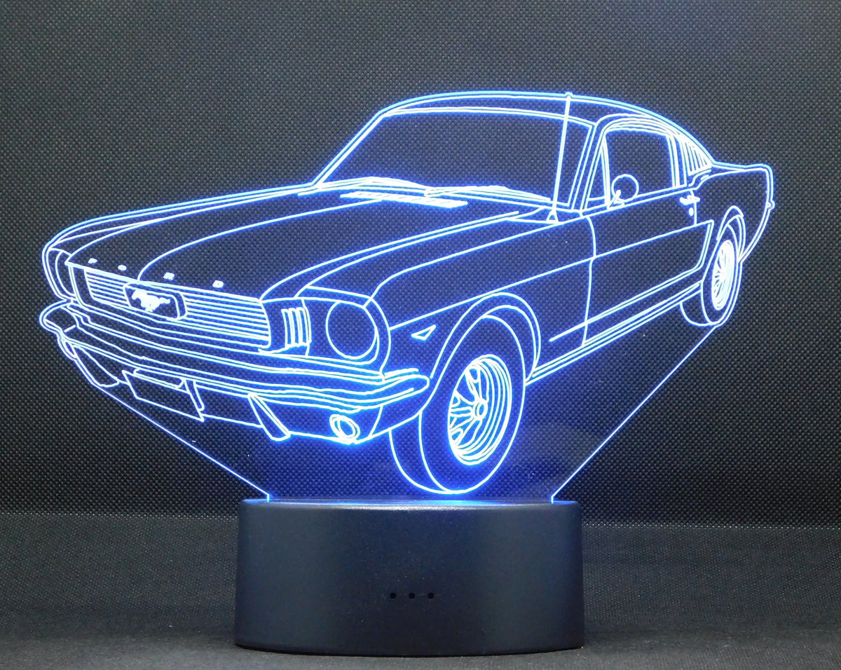 Mustang Fastback 2+2 1966 3-D Optical Illusion Multicolored Light