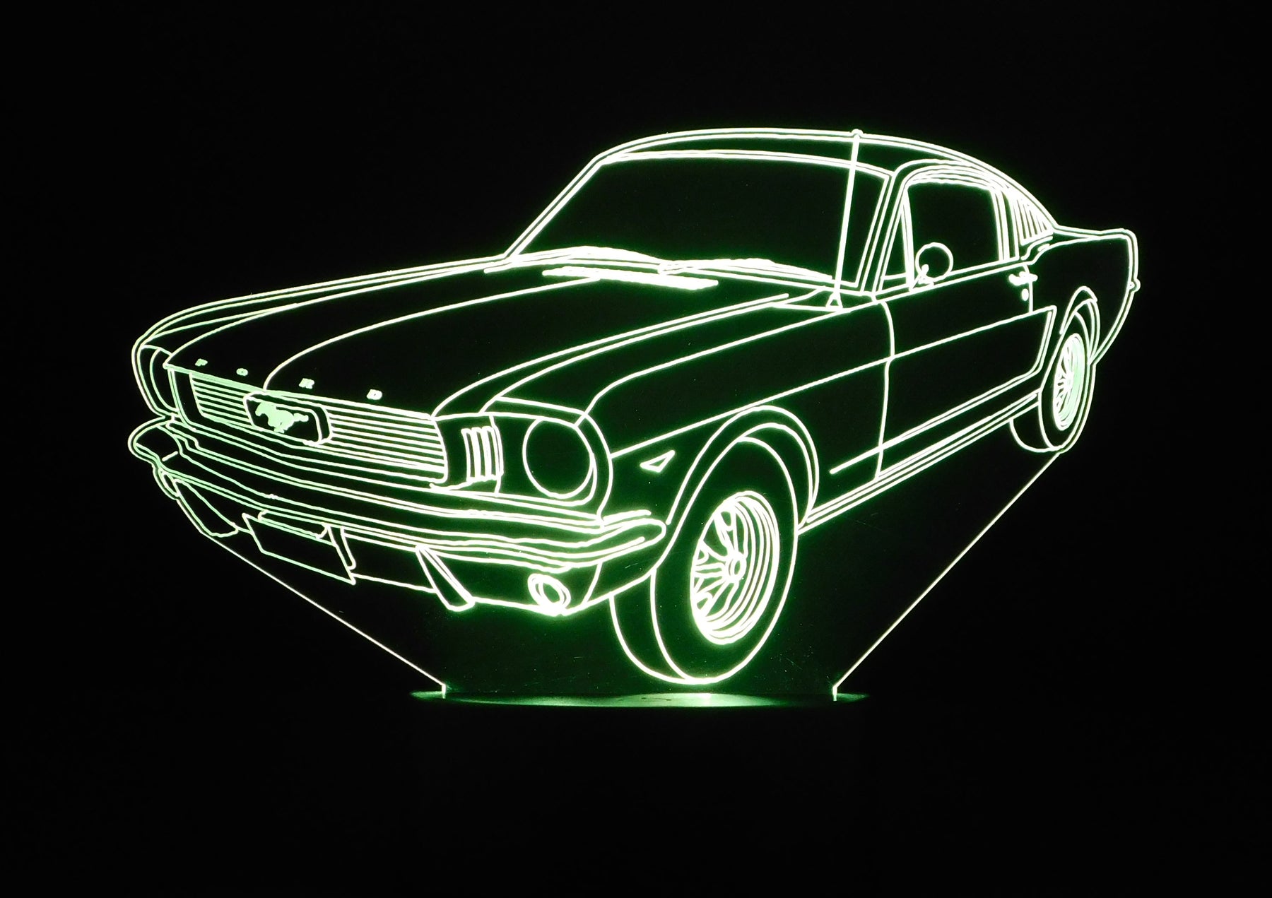 Mustang Fastback 2+2 1966 3-D Optical Illusion Multicolored Light