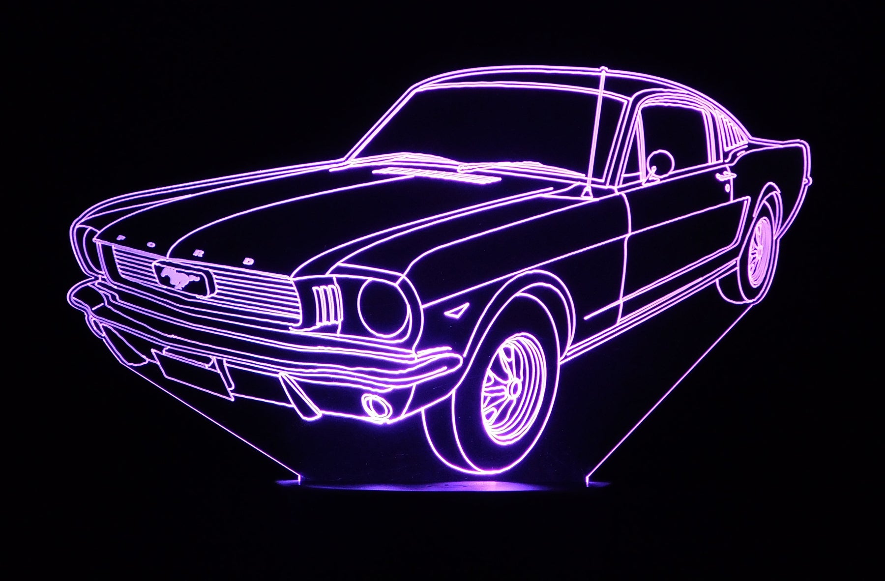 Mustang Fastback 2+2 1966 3-D Optical Illusion Multicolored Light