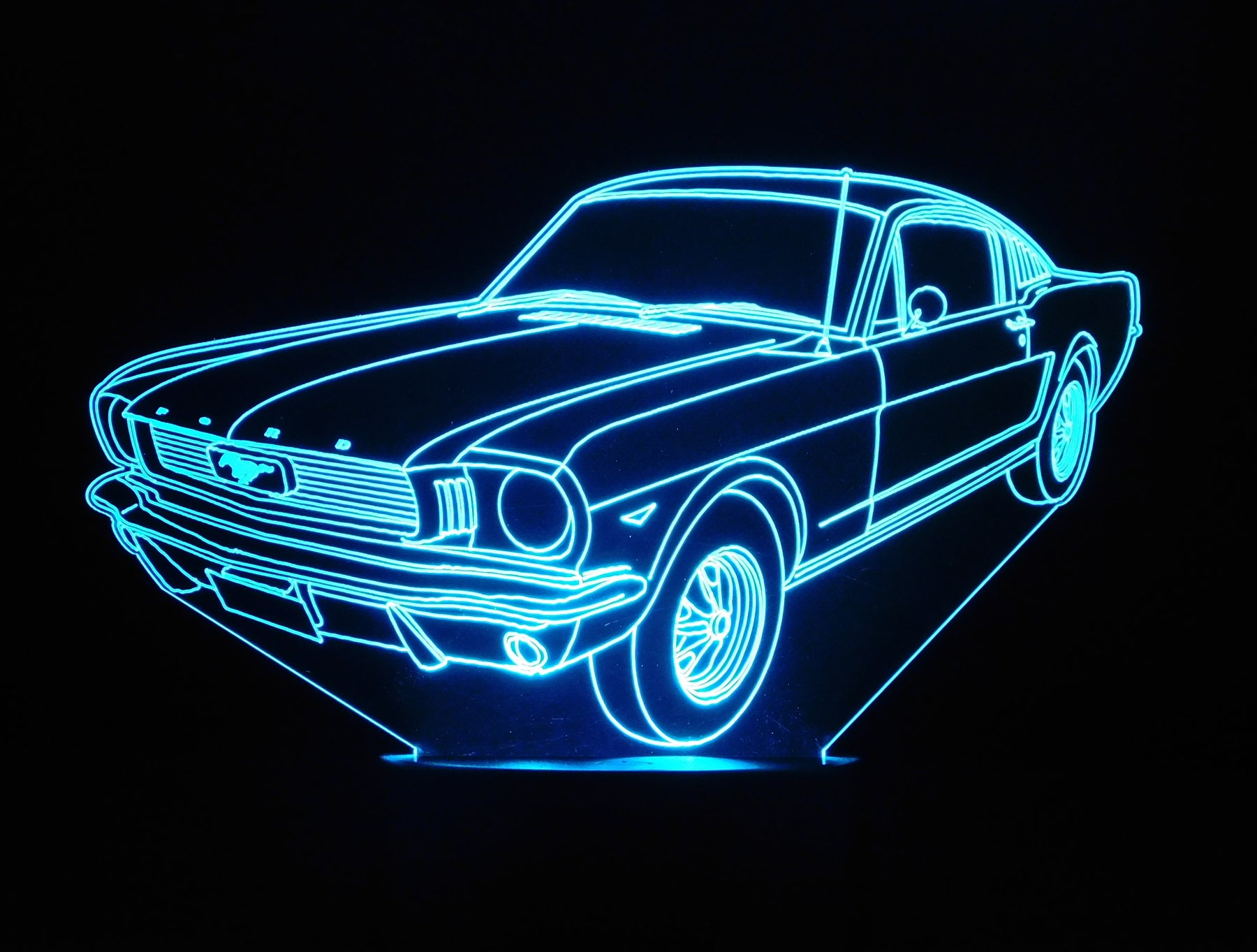 Mustang Fastback 2+2 1966 3-D Optical Illusion Multicolored Light