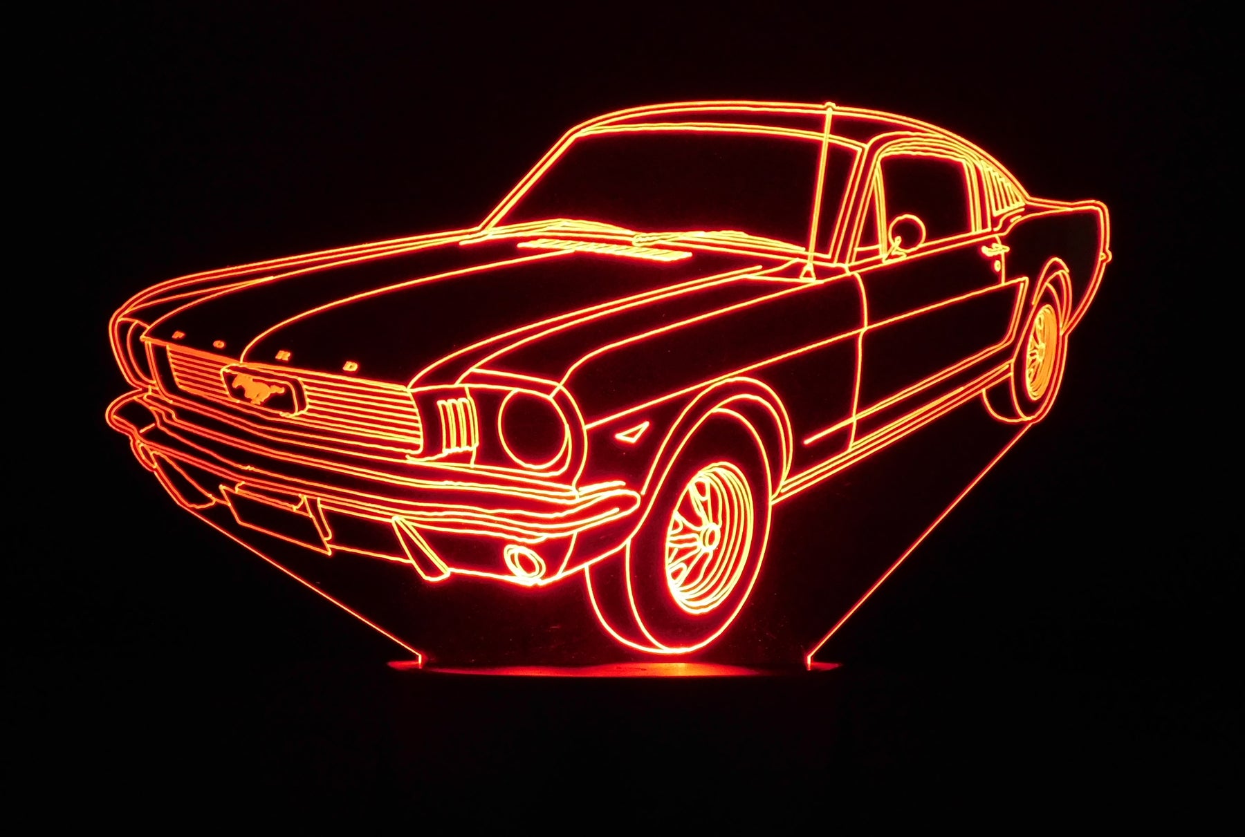 Mustang Fastback 2+2 1966 3-D Optical Illusion Multicolored Light