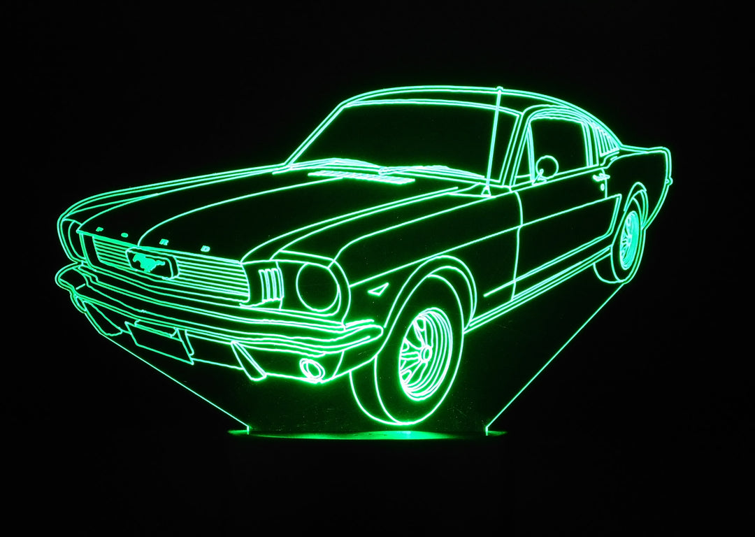 Mustang Fastback 2+2 1966 3-D Optical Illusion Multicolored Light