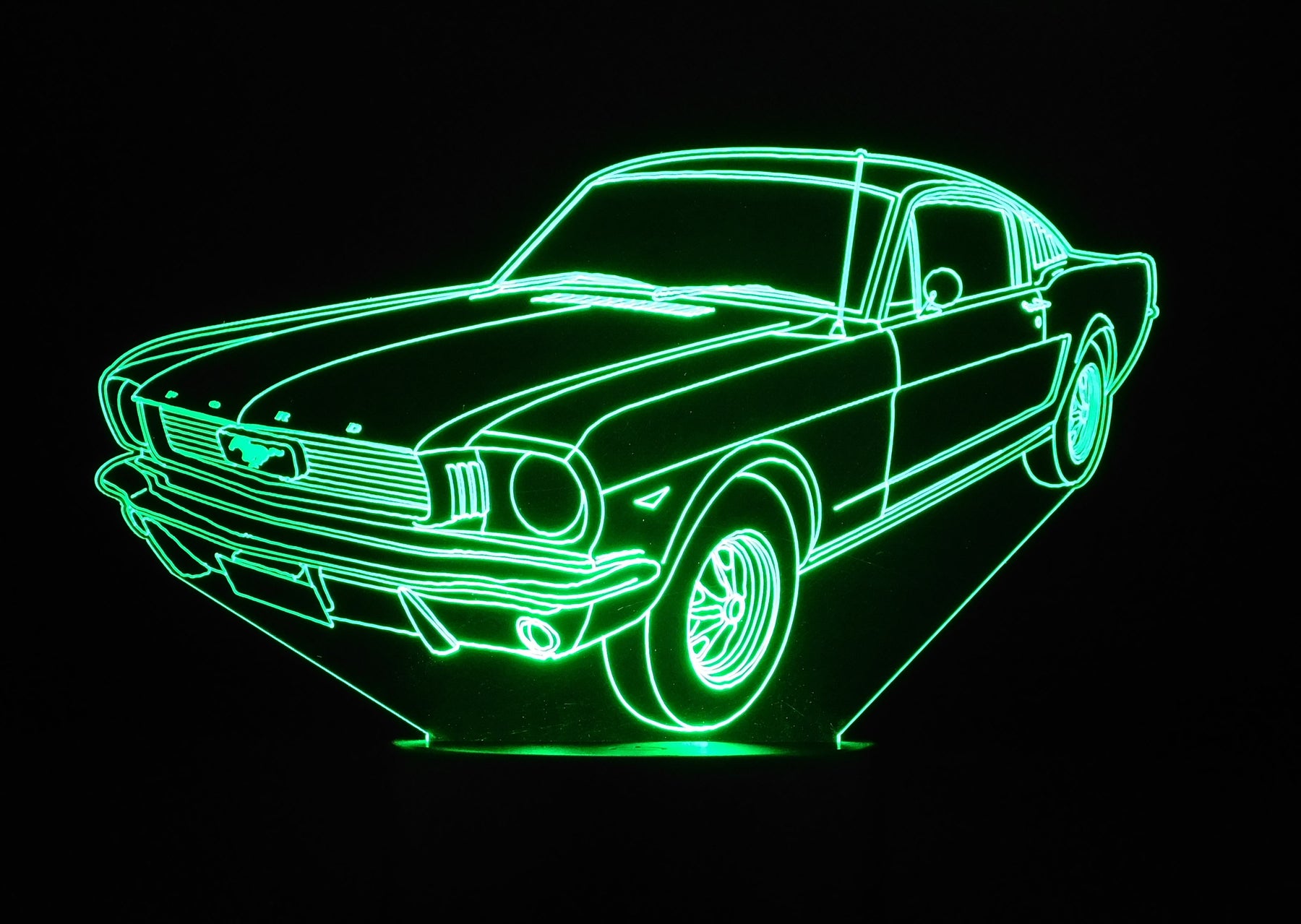 Mustang Fastback 2+2 1966 3-D Optical Illusion Multicolored Light