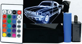 Mustang Fastback 2+2 1966 3-D Optical Illusion Multicolored Light