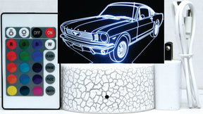 Mustang Fastback 2+2 1966 3-D Optical Illusion Multicolored Light