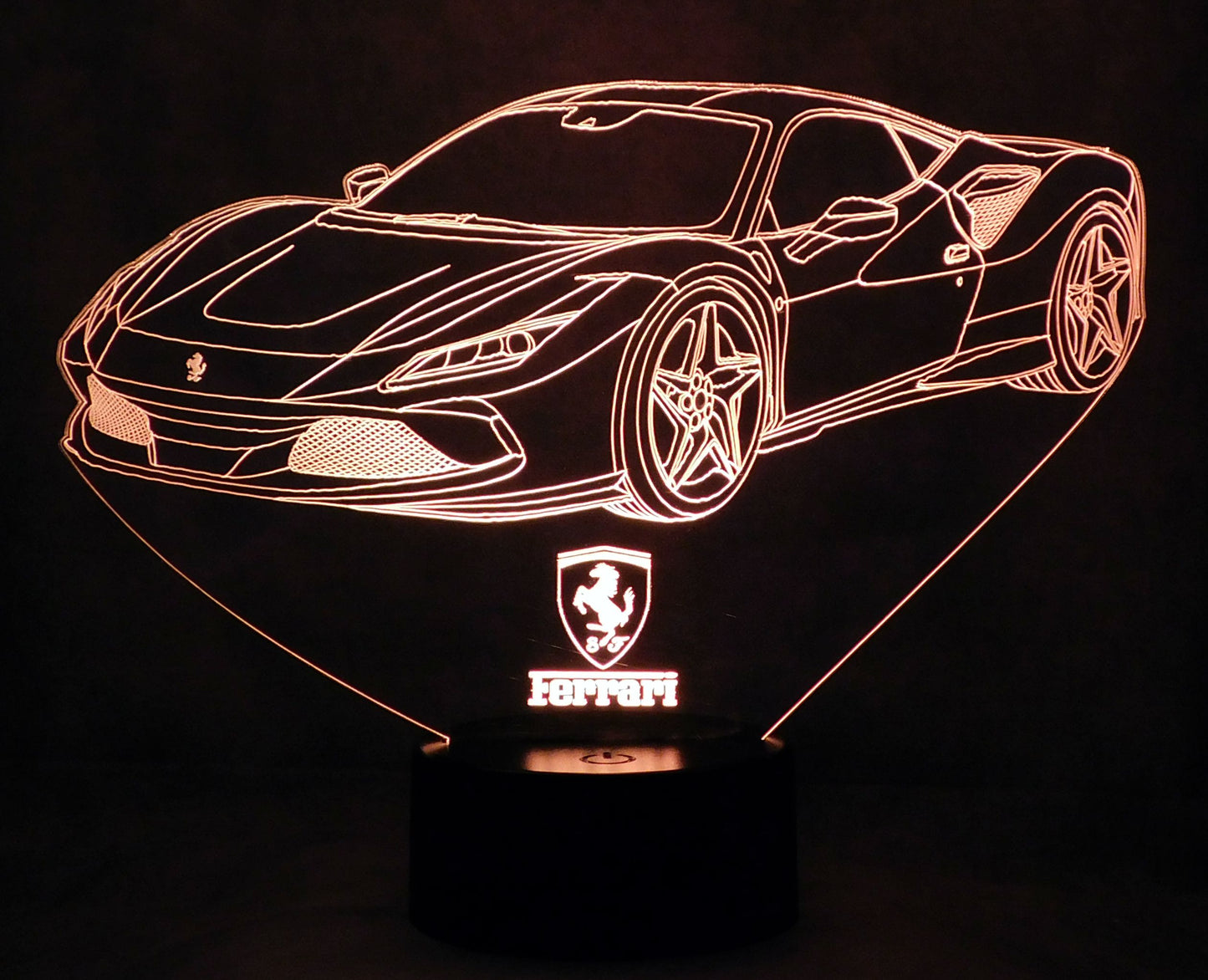 Ferrari F8 Tributo 3-D Optical Illusion Multicolored LED Lamp