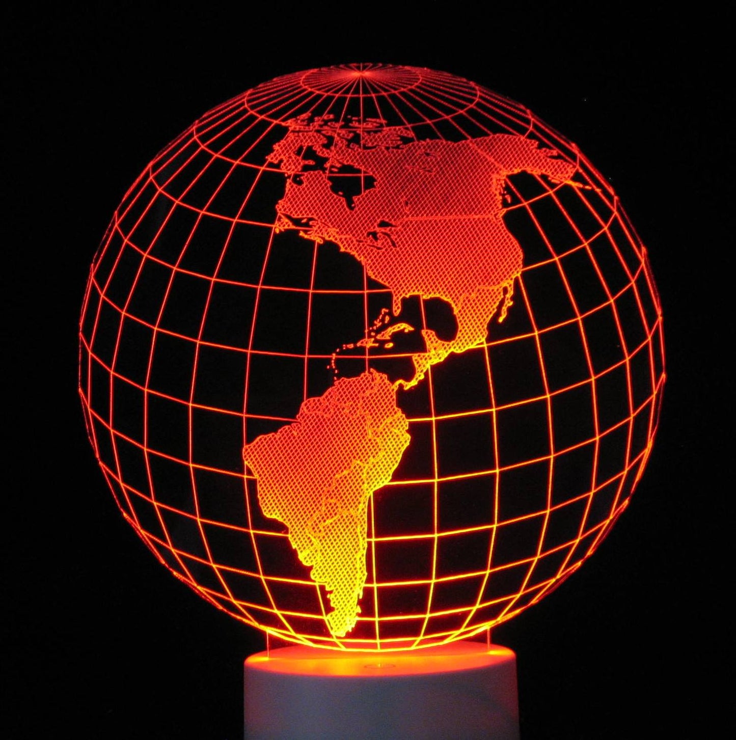 Globe North America 3-D Optical Illusion Multicolored Light