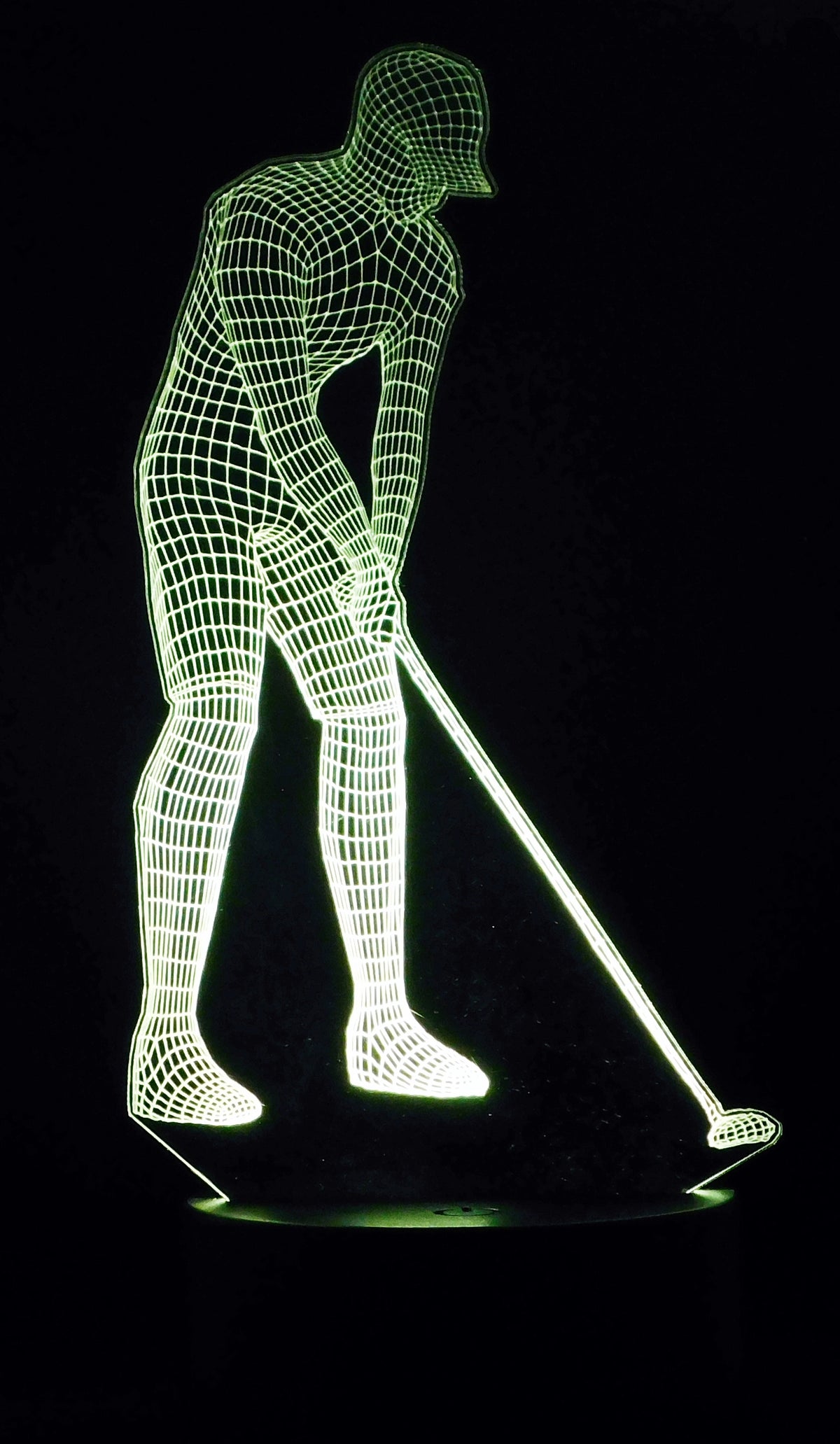 Golfer 3-D Optical Illusion Multicolored Light