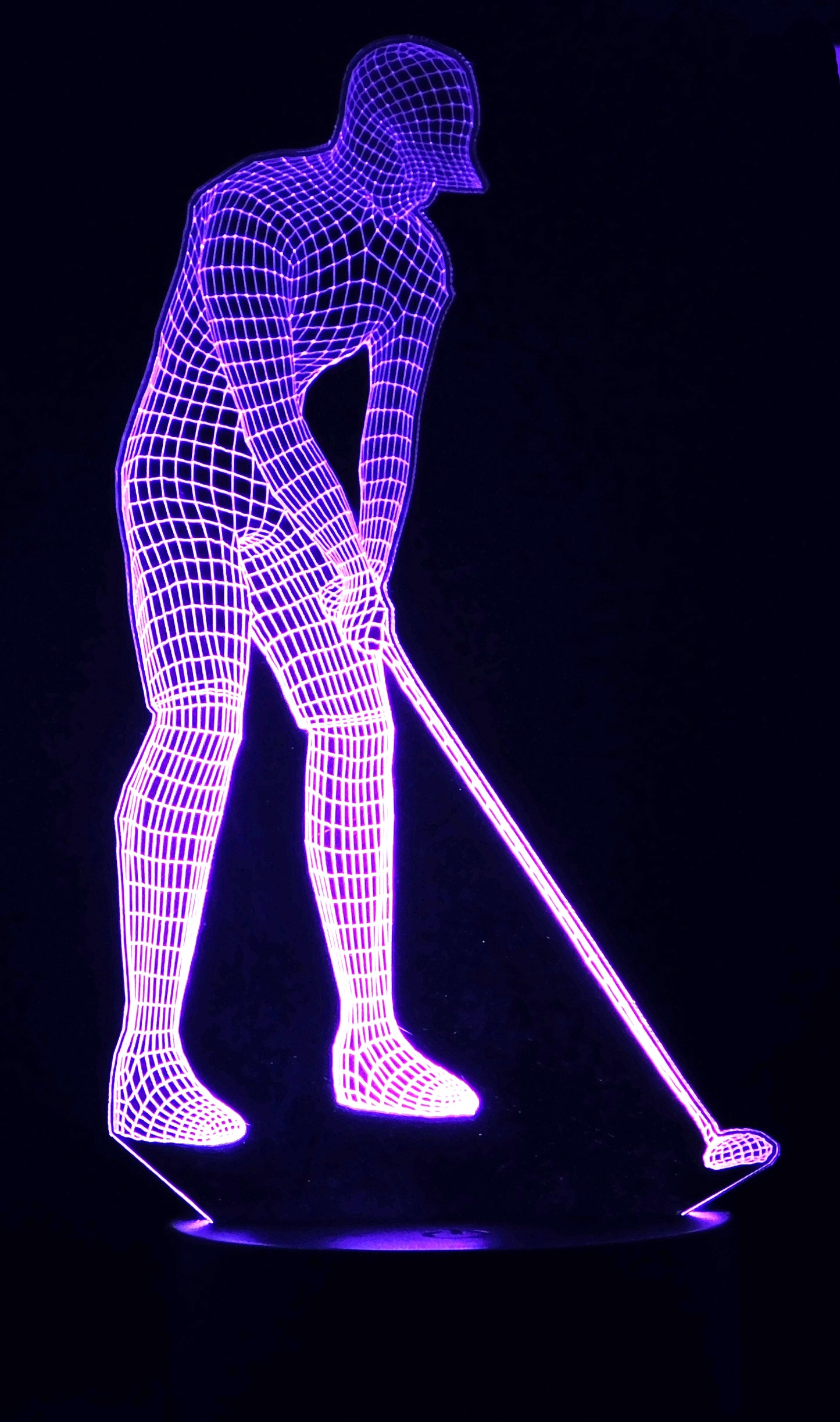 Golfer 3-D Optical Illusion Multicolored Light