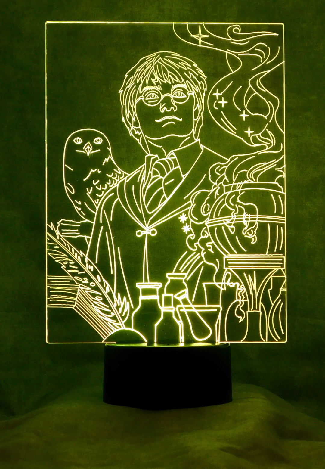 Harry Potter with Owl 3-D Optical Illusion Multicolored LED Lamp