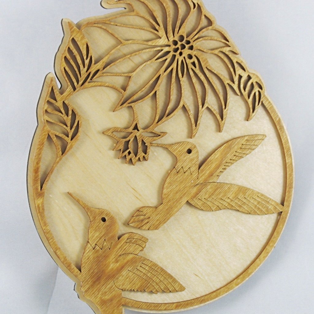 Hummingbird and Flowers Plaque