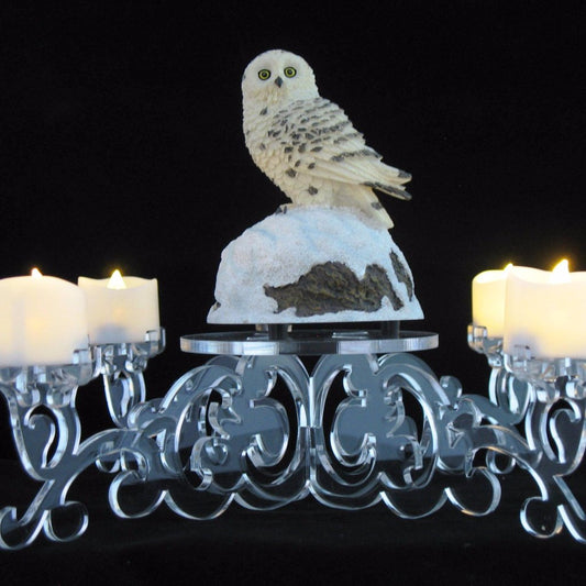 LED Candle Holder with Center Display Clear Acrylic