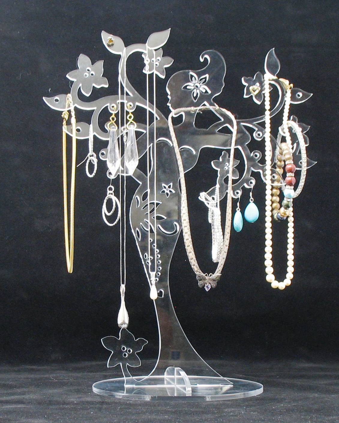 Jewelry Tree Lady Clear Acrylic