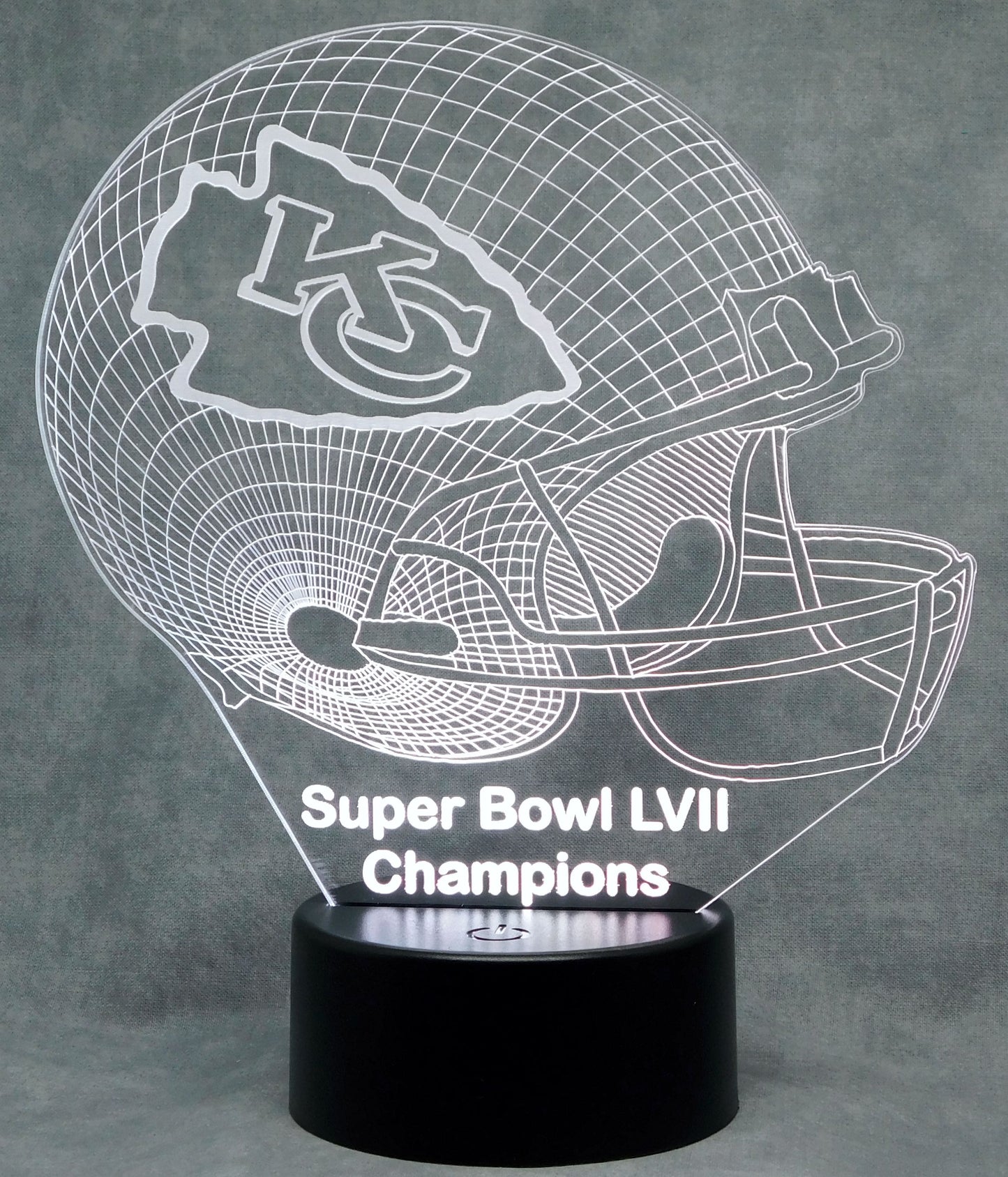 Kansas City Chiefs Football Helmet 3-D Optical Illusion Multicolored LED Lamp
