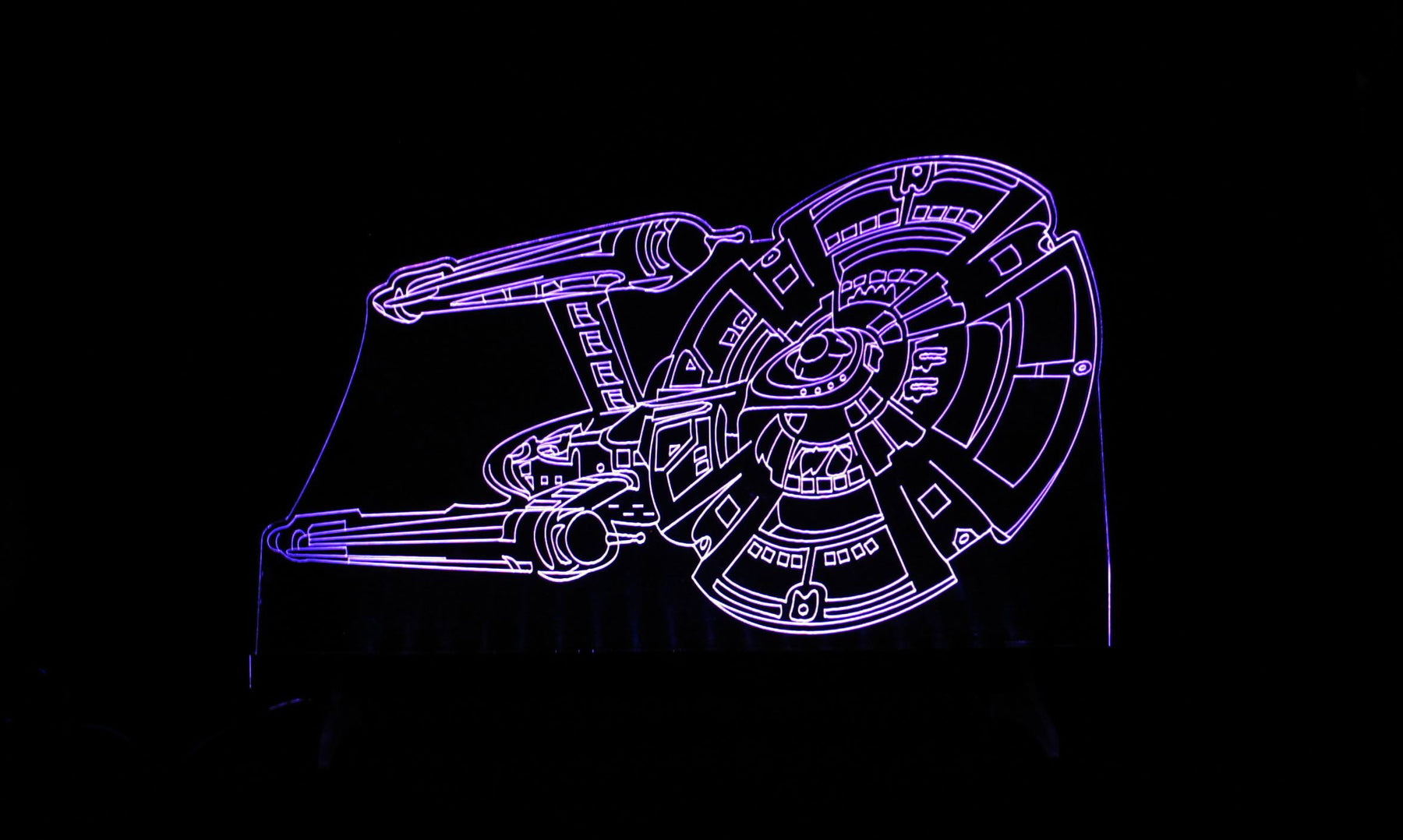 Starship Enterprise Large Rectangle 3-D Optical Illusion LED