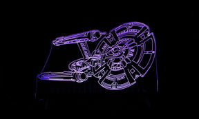 Starship Enterprise Large Rectangle 3-D Optical Illusion LED