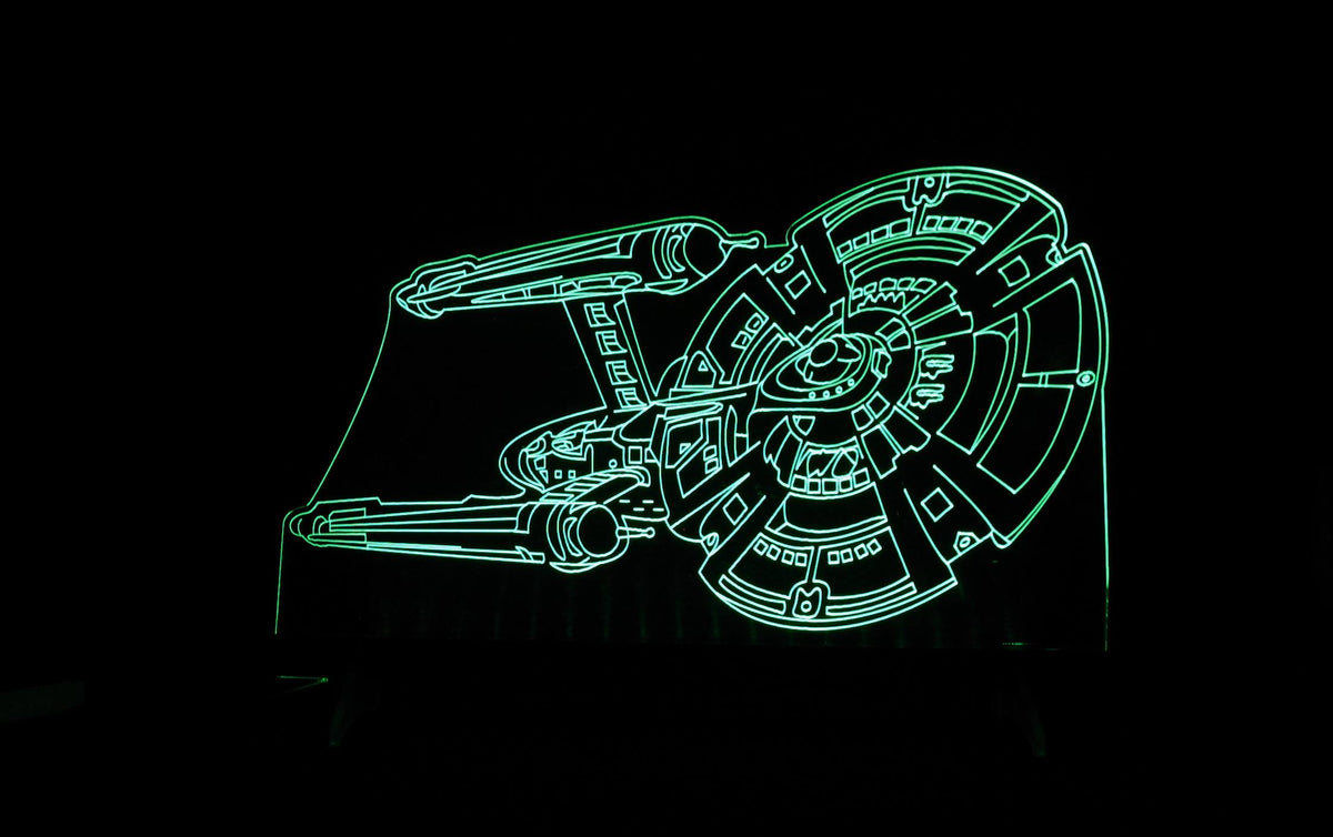 Starship Enterprise Large Rectangle 3-D Optical Illusion LED