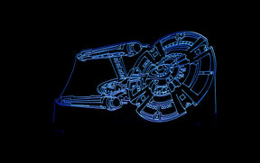 Starship Enterprise Large Rectangle 3-D Optical Illusion LED