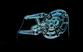 Starship Enterprise Large Rectangle 3-D Optical Illusion LED