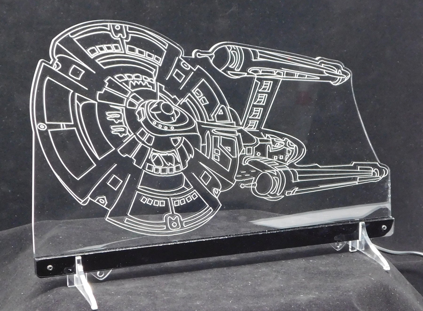 Starship Enterprise Large Rectangle 3-D Optical Illusion LED