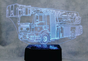 Fire Engine Ladder Truck 3-D Optical Illusion Multicolored Light