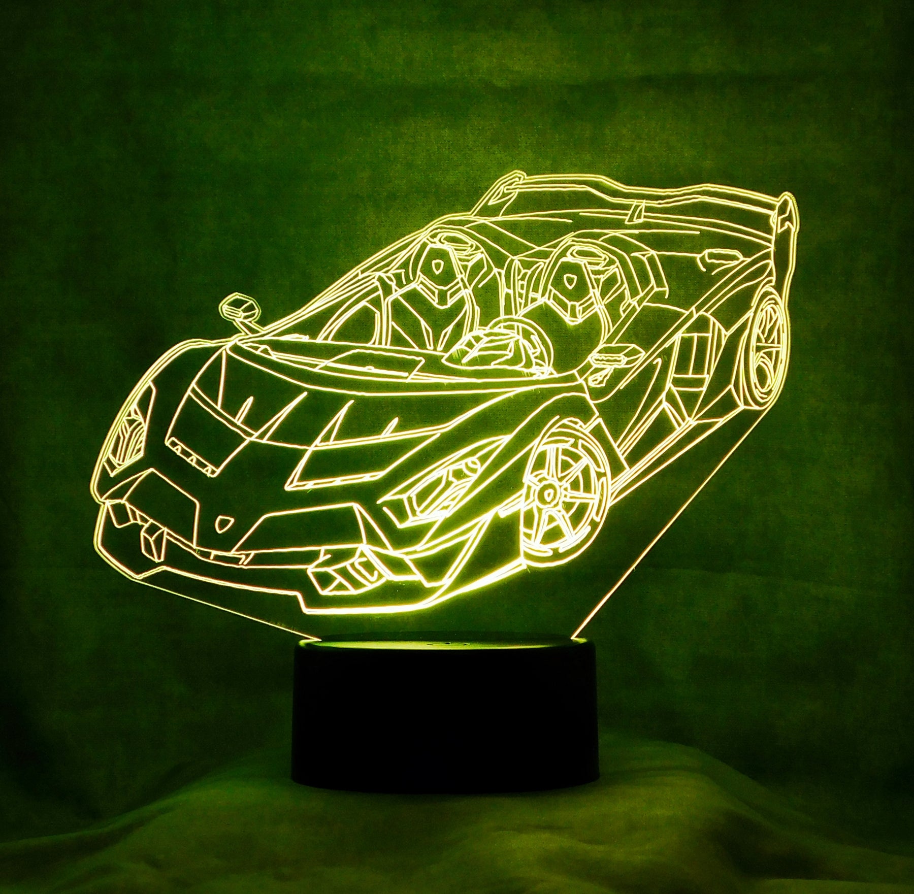 Lamborghini Roaster 3-D Optical Illusion Multicolored LED Lamp