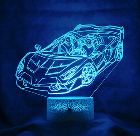 Lamborghini Roaster 3-D Optical Illusion Multicolored LED Lamp