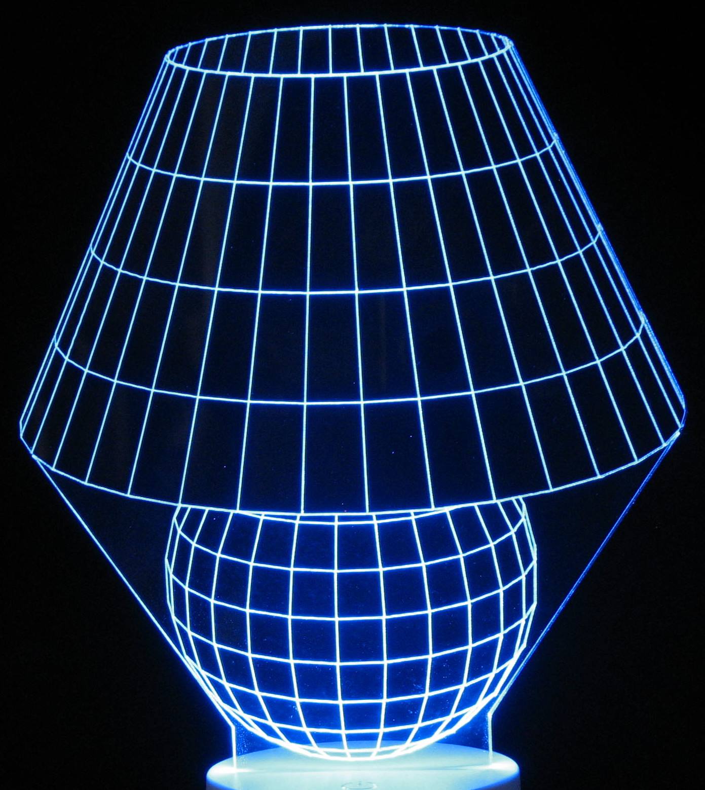 Table Lamp Artwork 3-D Optical Illusion Multicolored Lamp