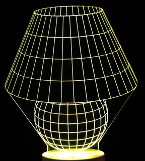 Table Lamp Artwork 3-D Optical Illusion Multicolored Lamp