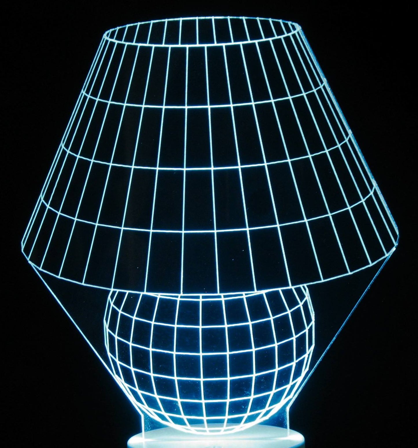 Table Lamp Artwork 3-D Optical Illusion Multicolored Lamp
