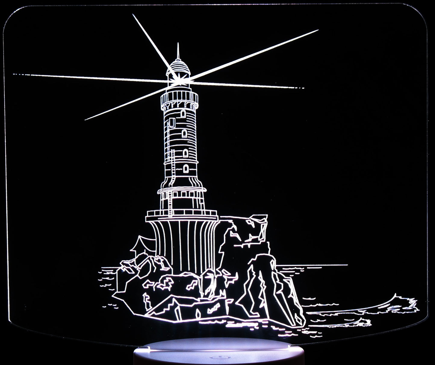 Lighthouse Seashore 3-D Optical Illusion Multicolored LED Lamp