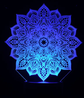 Mandala 3-D Optical Illusion Multicolored Light