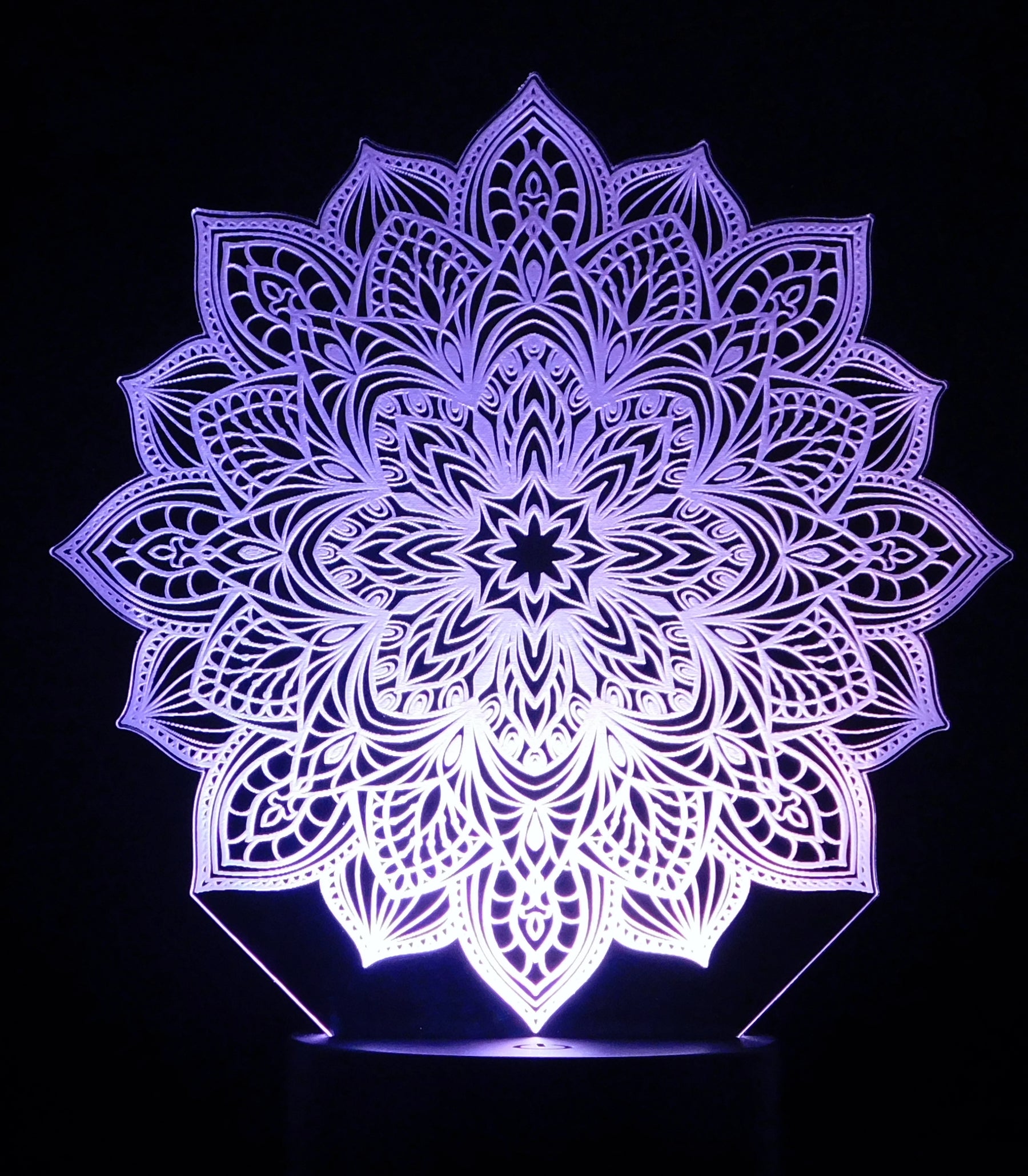 Mandala 3-D Optical Illusion Multicolored Light