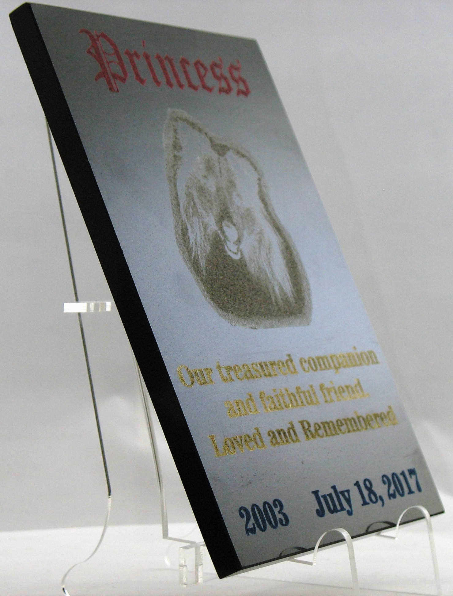 Personalized Laser Engraved Granite Pet Memorial