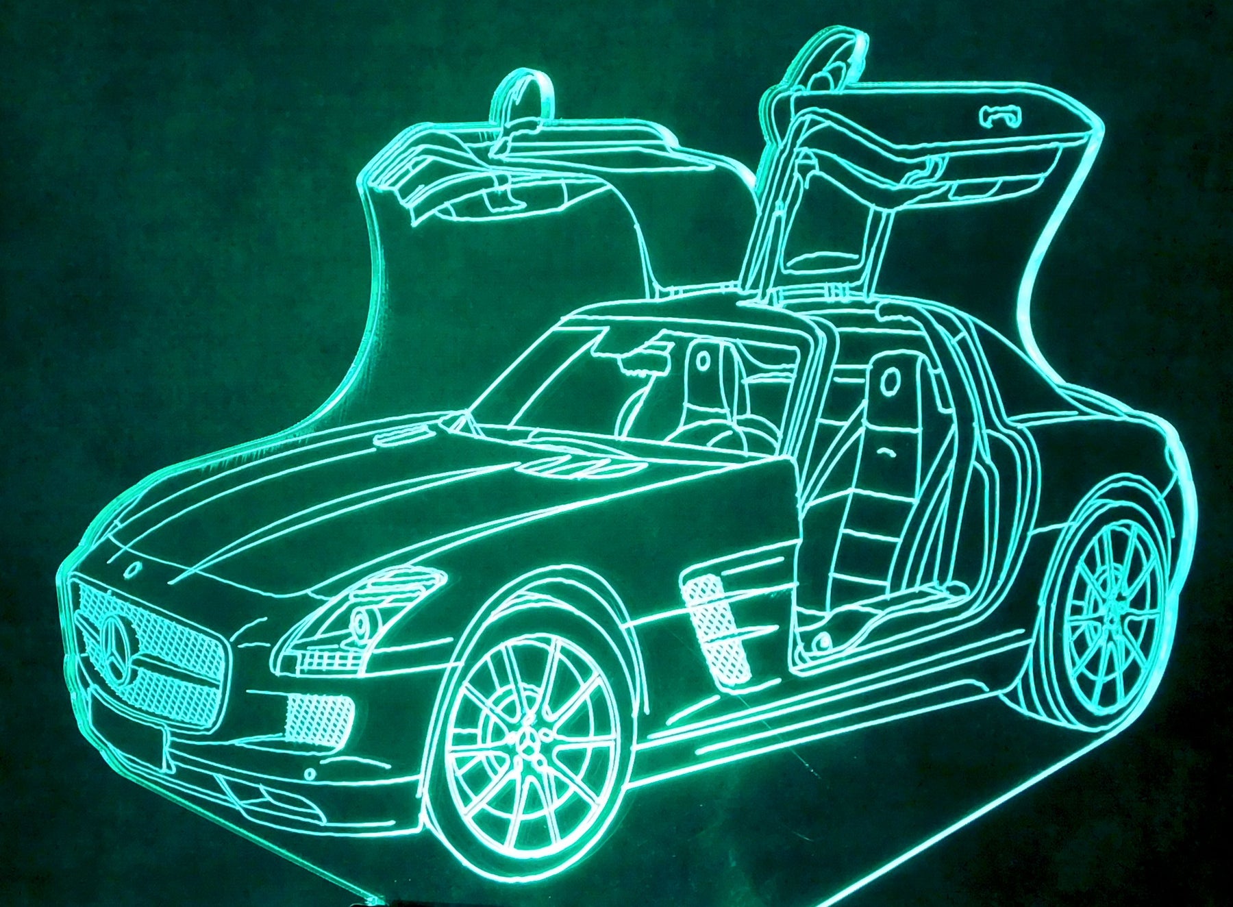 Mercedes 2013 SLS 3-D Optical Illusion Multicolored Light