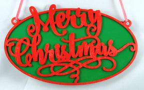 Merry Christmas Painted or Unfinished Wall Plaque