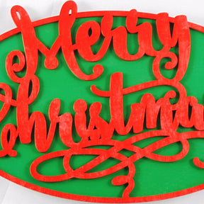 Merry Christmas Painted or Unfinished Wall Plaque