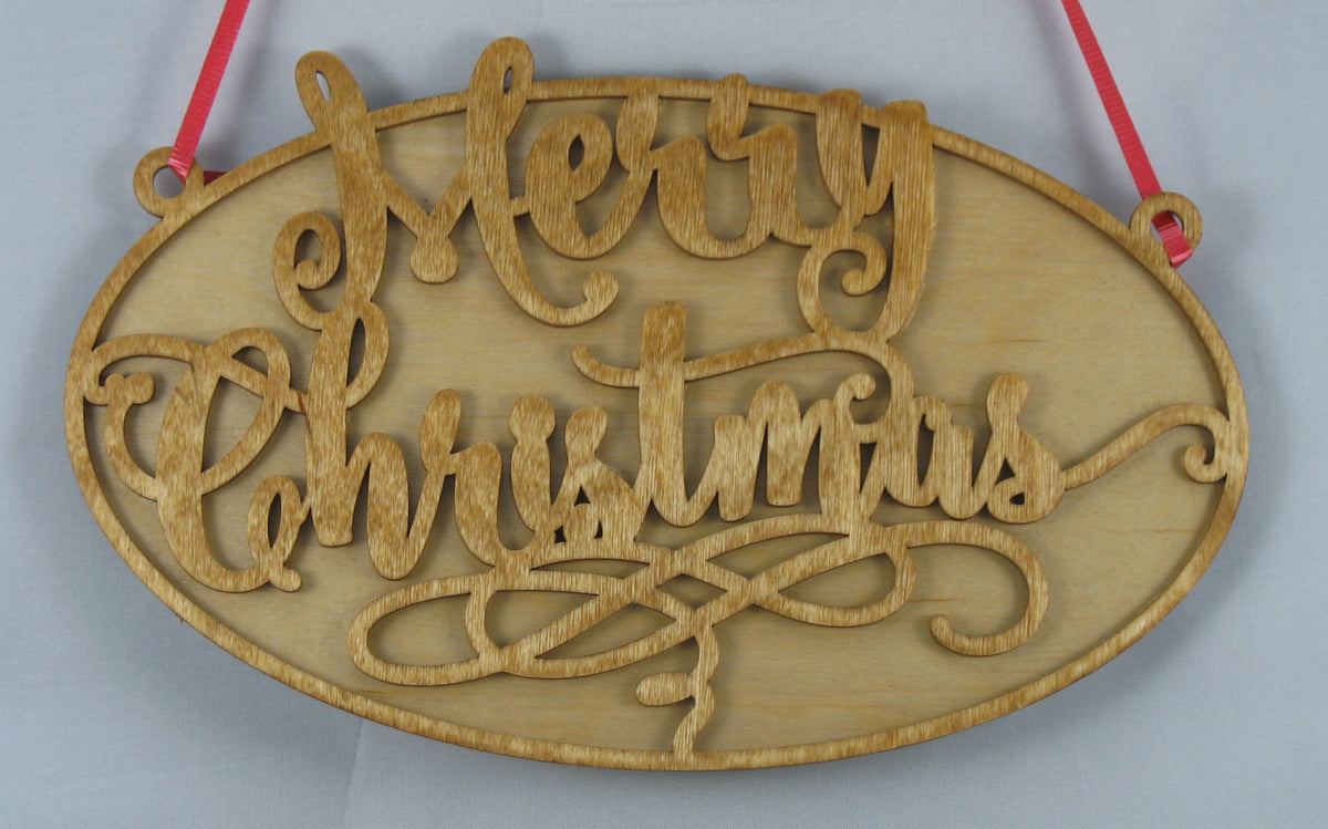 Merry Christmas Painted or Unfinished Wall Plaque