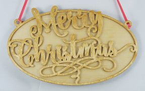 Merry Christmas Painted or Unfinished Wall Plaque