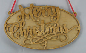 Merry Christmas Painted or Unfinished Wall Plaque