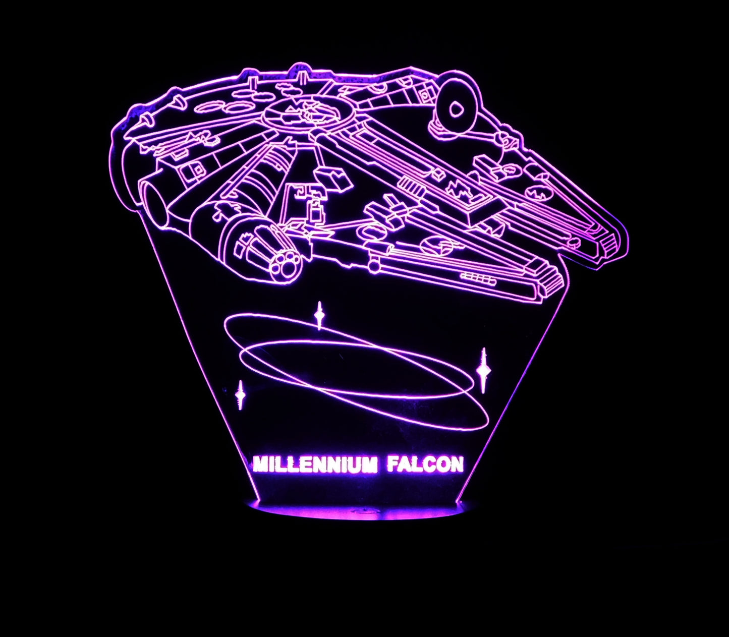 Millennium Falcon Flying 3-D Optical Illusion LED Desk, Table, Night Lamp