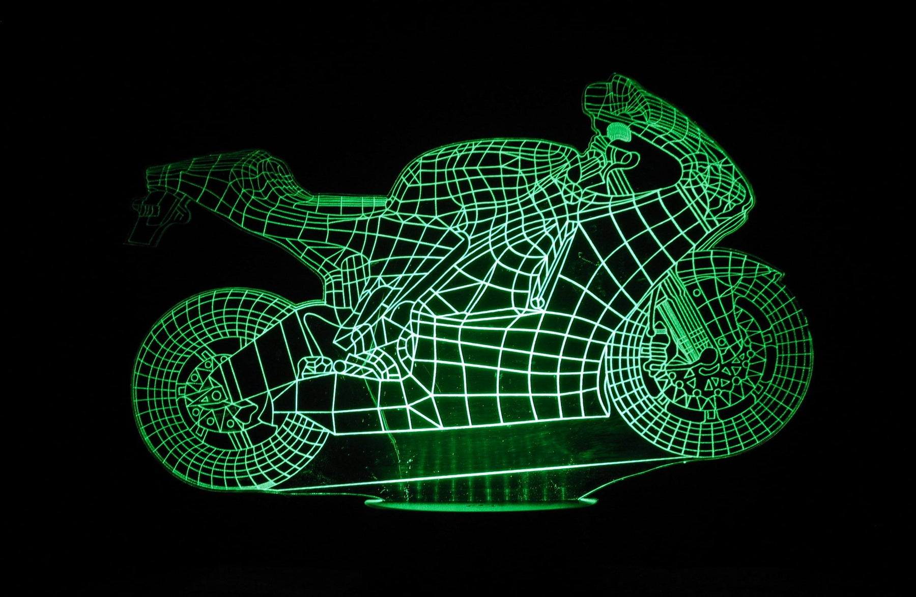 Motorcycle Street Bike  3-D Optical Illusion Multicolored LED Lamp