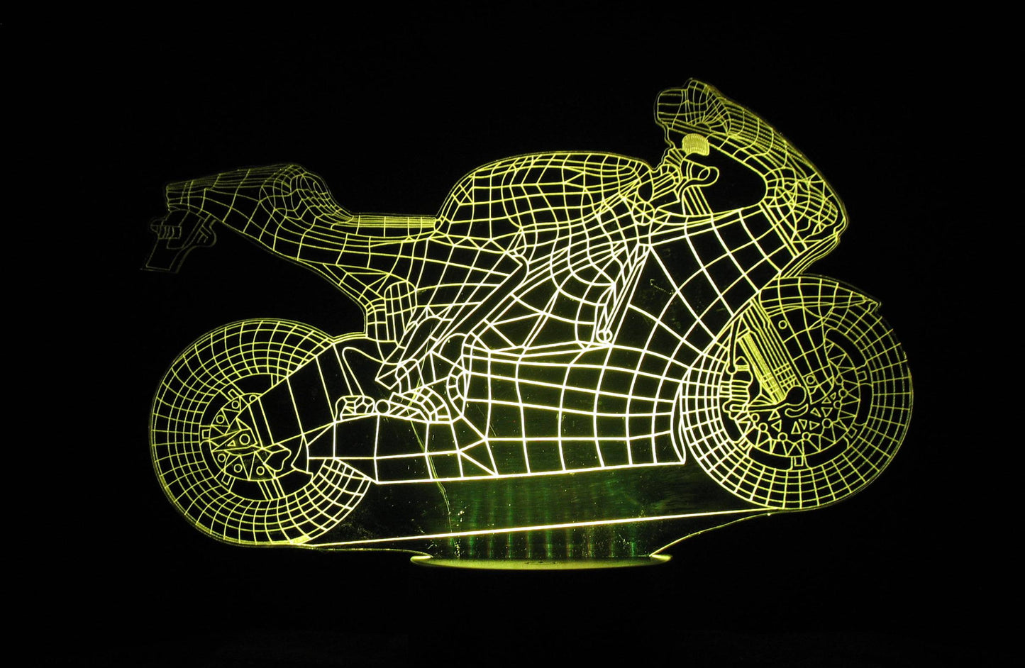 Motorcycle Street Bike  3-D Optical Illusion Multicolored LED Lamp