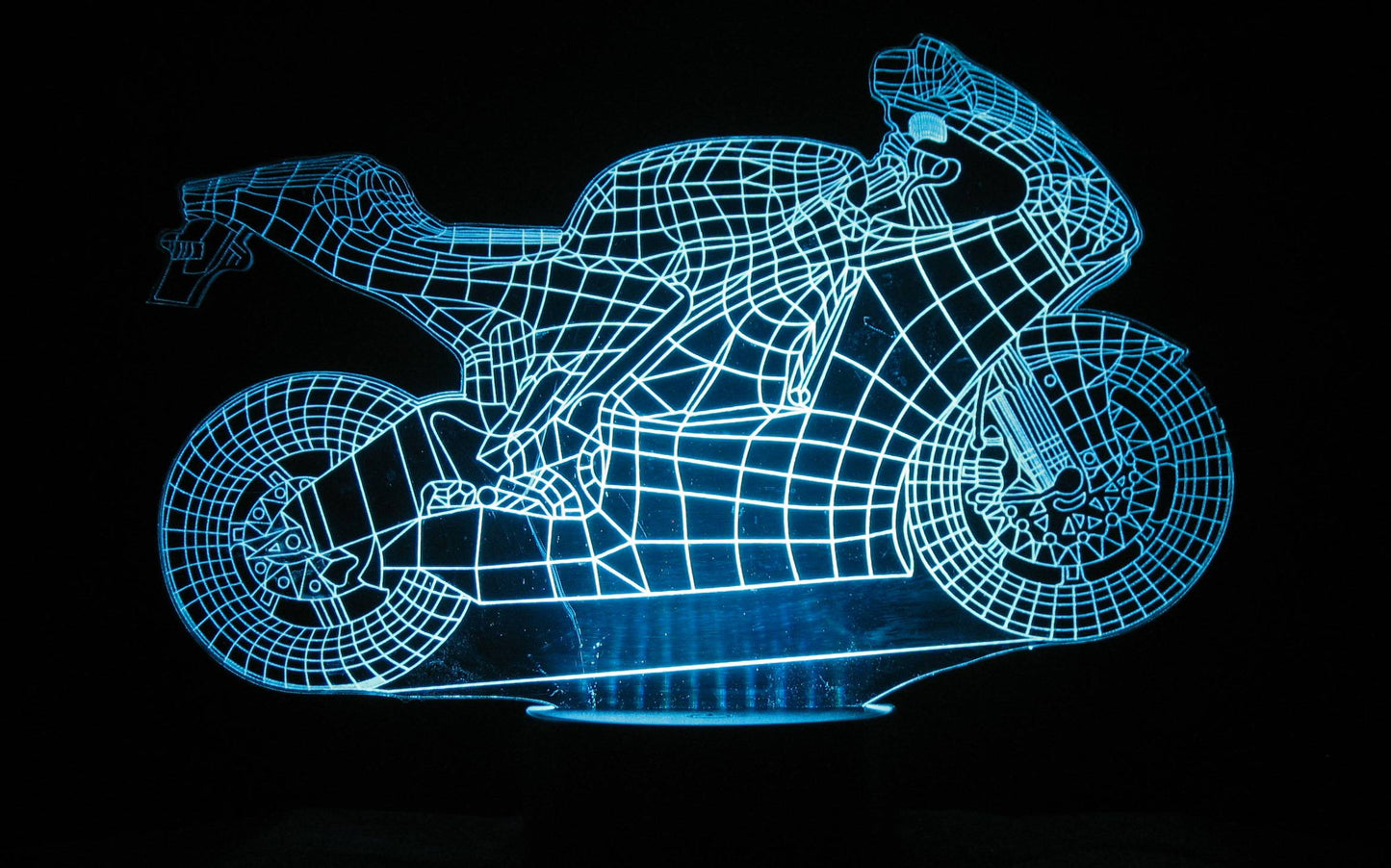 Motorcycle Street Bike  3-D Optical Illusion Multicolored LED Lamp