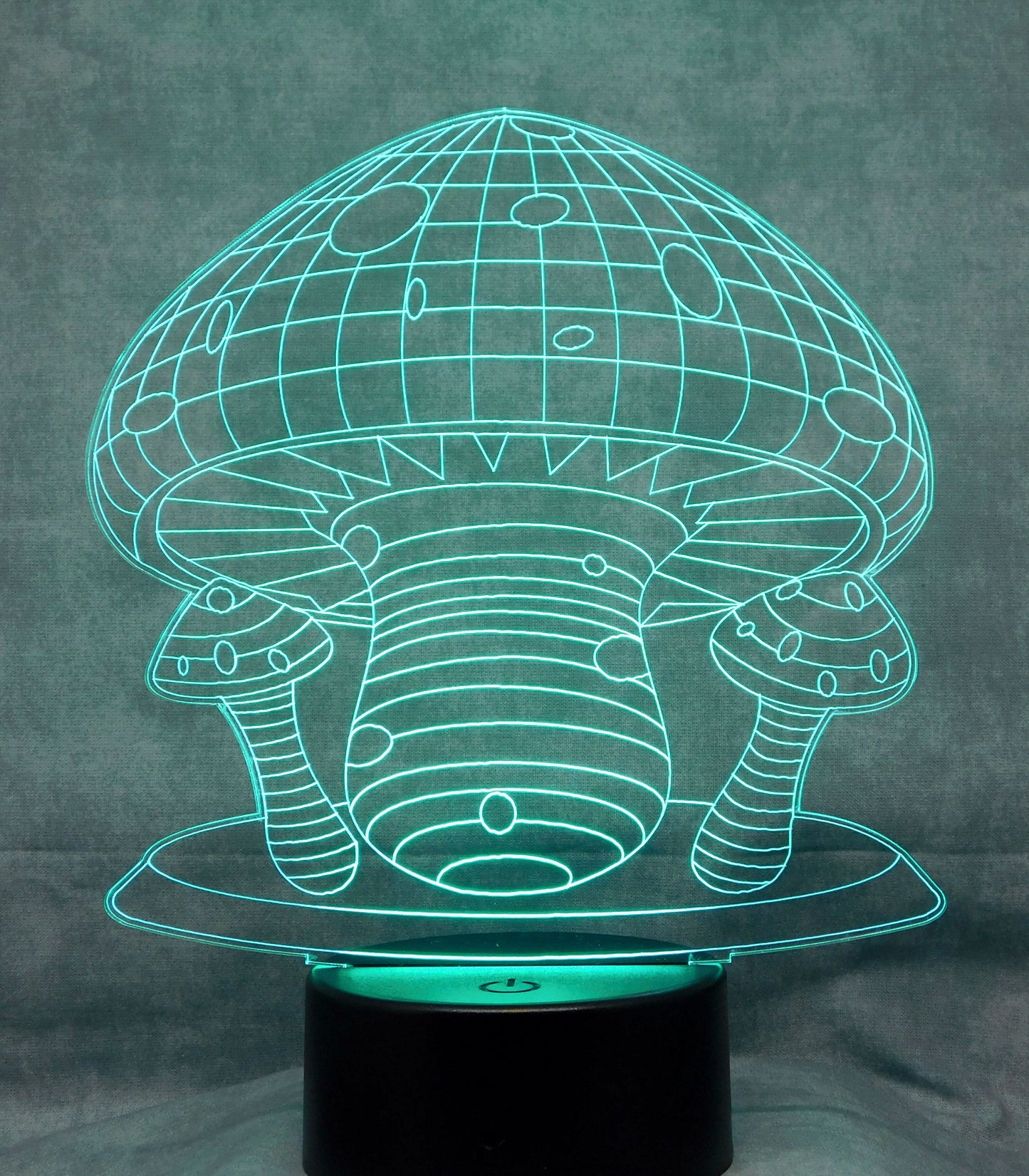 Mushroom 3-D Optical Illusion Multicolored Light
